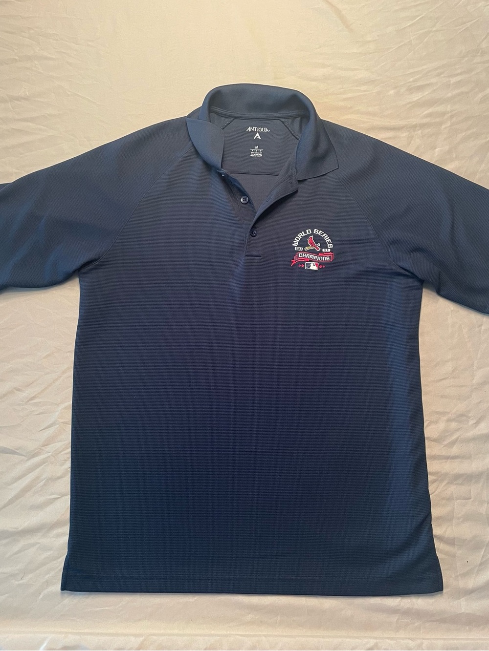 St. Louis Cardinals 2011 World Series Champions - Antigua Men's Navy Polo Shirt
